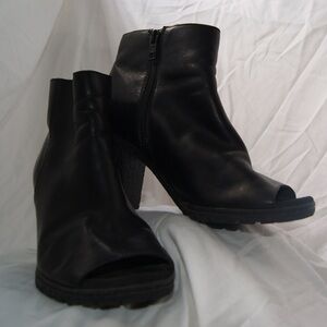 Timberland Black Peep Toe Ankle Boots